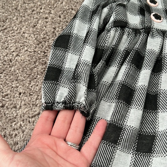 Pastourelle by Pippa & Julie Black Plaid Toddler Dress with Flower Buttons - Picture 5 of 8